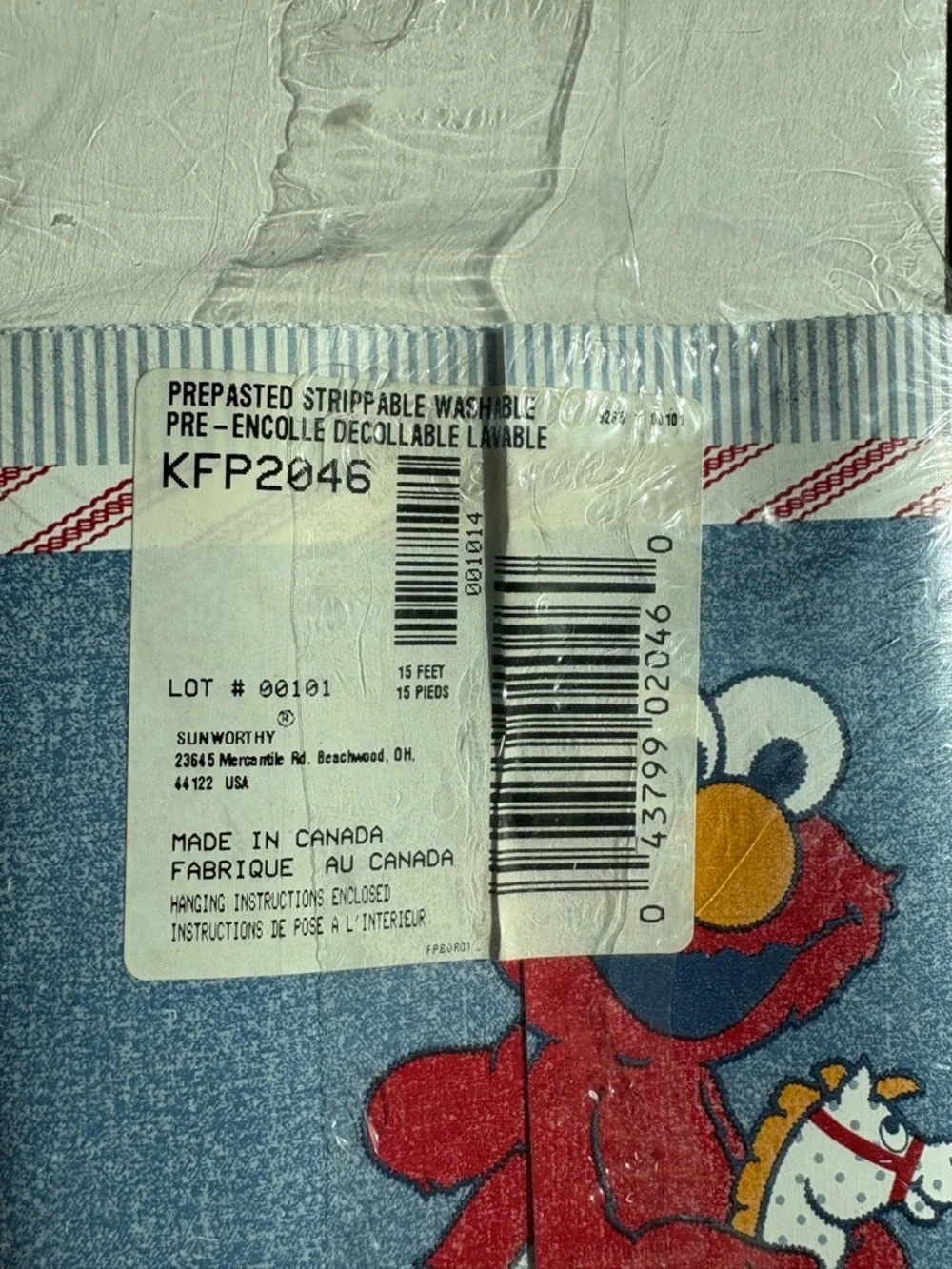 vintage 1995 Sunworthy Sesame Street pre-pasted wallpaper border set of 2 New